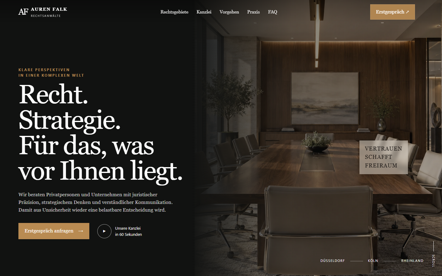 Auren Falk Kanzlei-Webdesign in Desktop-Ansicht