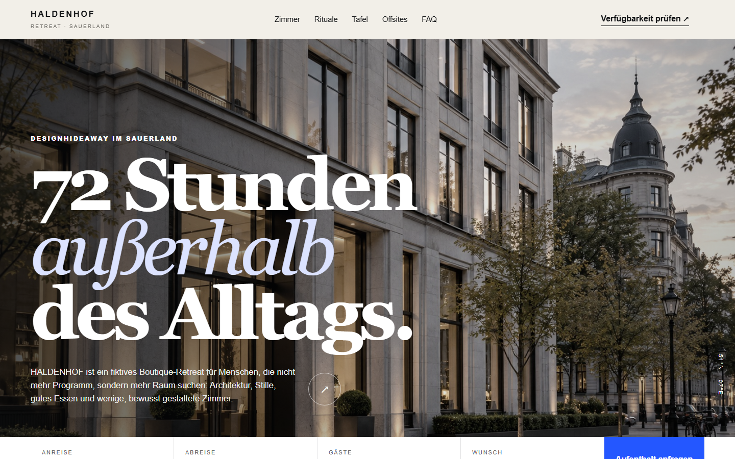 HALDENHOF Webdesign in Desktop-Ansicht