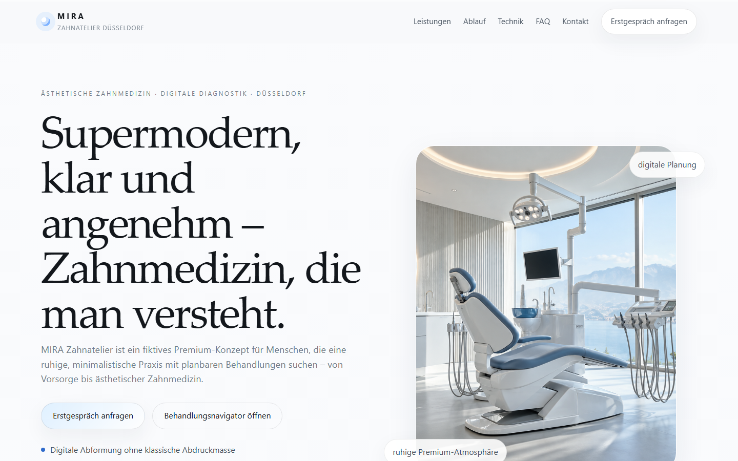 MIRA Webdesign in Desktop-Ansicht