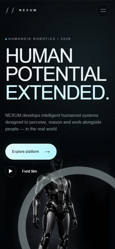 NEXUM Webdesign in Mobile-Ansicht