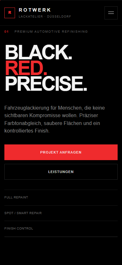 ROTWERK Webdesign in Mobile-Ansicht