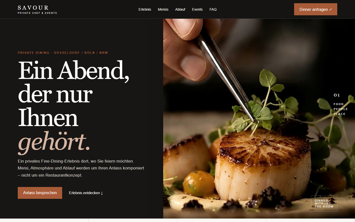 SAVOUR Webdesign in Desktop-Ansicht