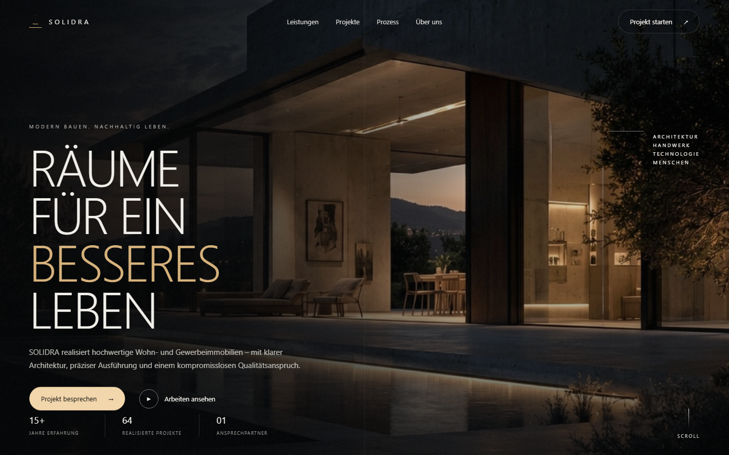 SOLIDRA Webdesign in Desktop-Ansicht