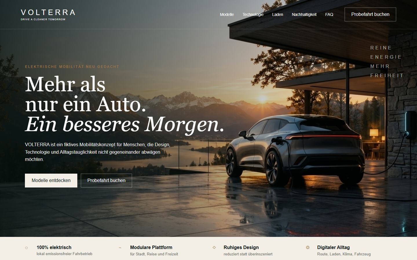 VOLTERRA Webdesign in Desktop-Ansicht